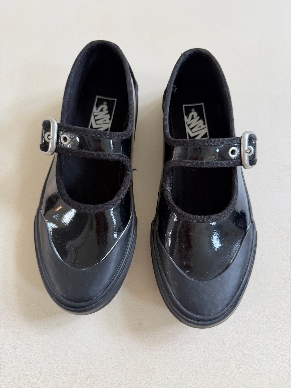 Vans Kids Black Patent Mary Jane Shoes